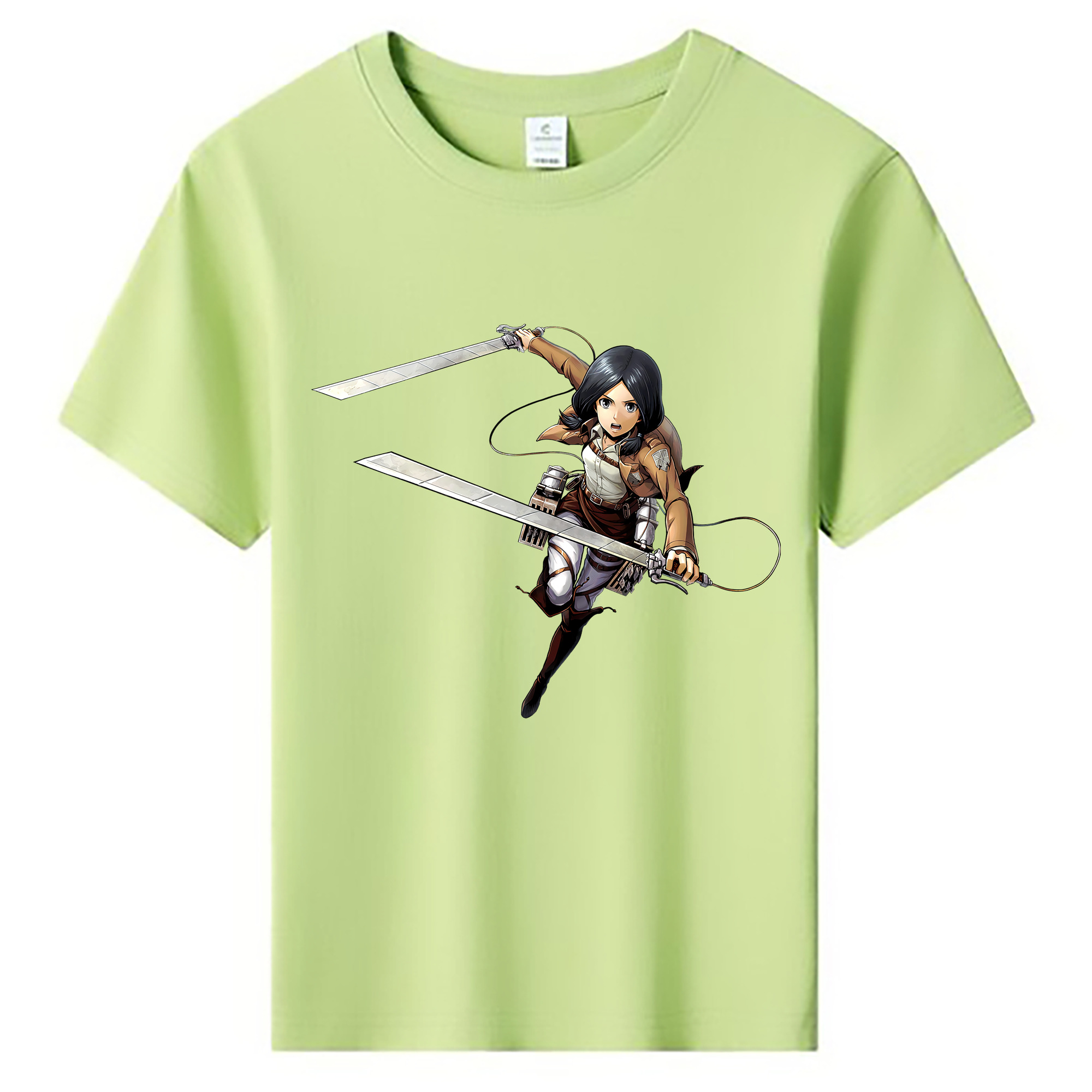 （画像用） 進撃の巨人 ミカサ·アッカーマン Attack on Titan Mikasa Ackerman 綿100％キッズTシャツ（フロントプリント）
